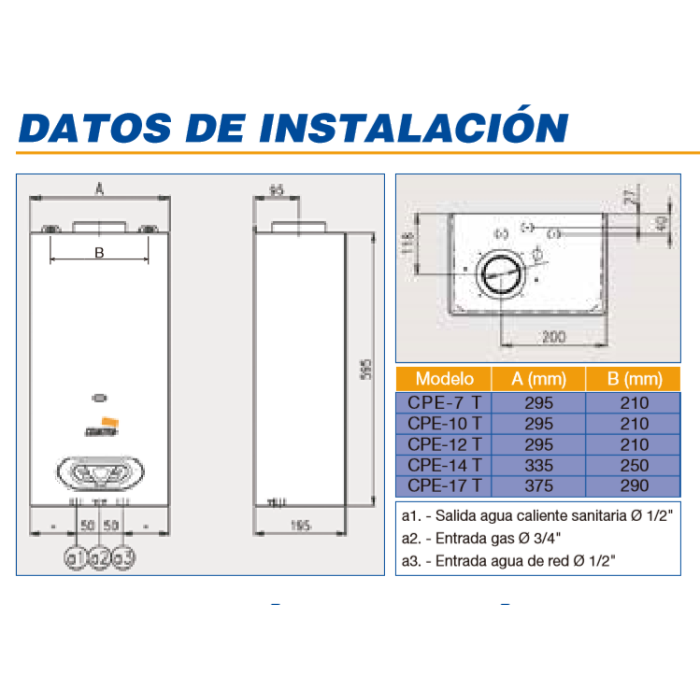 Calentador Cointra CPE 12 T B + KIT GASES
