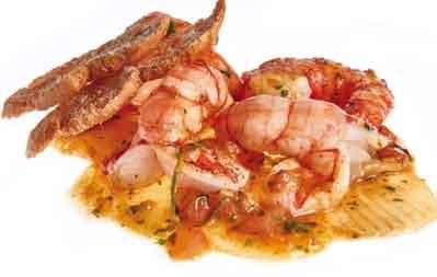 Suquet de gambas y bogavante